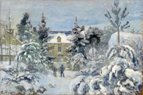 Piette's House At Montfoucault 1874 by Camille Pissarro Piette's House At Montfoucault 1874 by Camille Pissarro