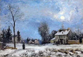 Le relais de poste, route de Versailles, Louveciennes, neige 1872 by Camille Pissarro Le relais de poste, route de Versailles, Louveciennes, neige 1872 by Camille Pissarro