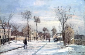 The Road to Versailles, Louveciennes, Snow 1870 by Camille Pissarro The Road to Versailles, Louveciennes, Snow 1870 by Camille Pissarro