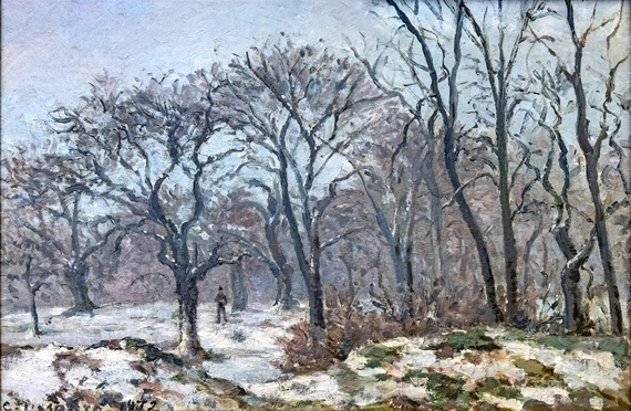 Chestnut Woods in Winter, Louveciennes 1872 by Camille Pissarro, oil painting reproduction on canvas Chestnut woods in winter, Louveciennes 1872 by Camille Pissarro