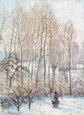 Morning Sunlight on the Snow, Eragny-sur-Epte 1895 by Camille Pissarro Morning Sunlight on the Snow, Eragny-sur-Epte 1895 by Camille Pissarro