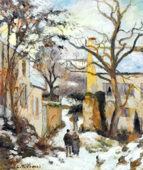La Maison Rondest Sous La Neige, Pontoise 1875 by Camille Pissarro La Maison Rondest Sous La Neige, Pontoise 1875 by Camille Pissarro