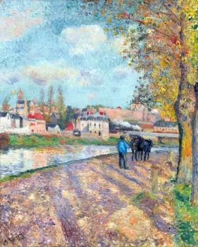 Chemin de L’écluse, Saint-Ouen-L’aumône 1882 by Camille Pissarro