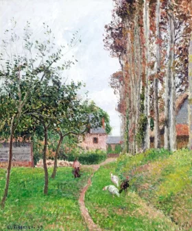 Gray Day, Varengeville, Auburge de Manoir 1899 by Camille Pissarro Gray Day, Varengeville, Auburge de Manoir 1899 by Camille Pissarro