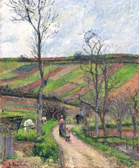 Le Fond-De-L'hermitage, Pontoise 1877 by Camille Pissarro Le Fond-De-L'hermitage, Pontoise 1877 by Camille Pissarro