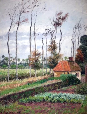 Landscape at Varengeville, Gray Weather 1899 by Camille Pissarro Landscape at Varengeville, Gray Weather 1899 by Camille Pissarro