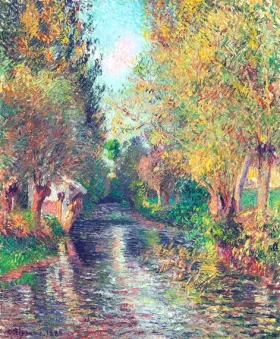 Le lavoir de Bazincourt, 1884 by Camille Pissarro Le lavoir de Bazincourt, 1884 by Camille Pissarro