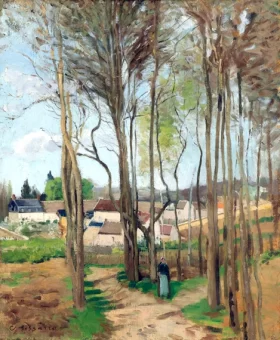 Le village à travers les arbres 1869 by Camille Pissarro Le village à travers les arbres 1869 by Camille Pissarro
