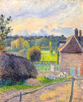 The Delafolie House, Éragny, Sunset 1885 by Camille Pissarro The Delafolie House, Éragny, Sunset 1885 by Camille Pissarro