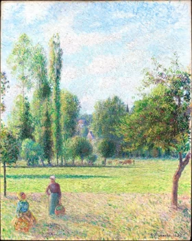 Two Peasant Women in a Meadow 1893 by Camille Pissarro Two Peasant Women in a Meadow 1893 by Camille Pissarro