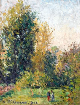 Paysage avec deux personnages, Éragny, automne, 1902 by Camille Pissarro Paysage avec deux personnages, Éragny, automne, 1902 by Camille Pissarro