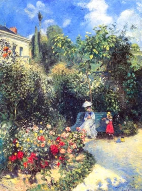 In the Garden of Les Mathurins at Pontoise 1877 by Camille Pissarro In the Garden of Les Mathurins at Pontoise 1877 by Camille Pissarro