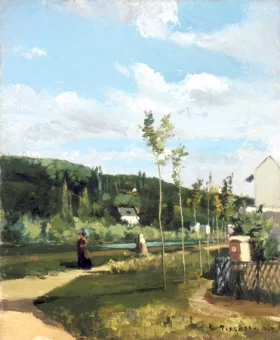 Strollers on a Country Road, La Varenne-Saint-Hilaire 1864 by Camille Pissarro