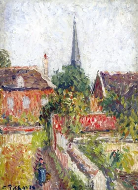 La Maison de La Sourde et le Clocher D'eragny 1894 by Camille Pissarro