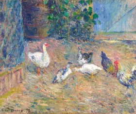 Poulailler à la maison rouge, Pontoise 1878 by Camille Pissarro