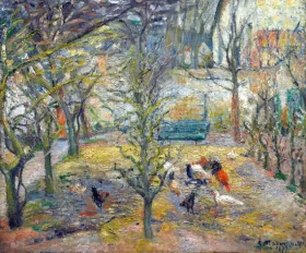 Basse-Cour à La 'Maison Rouge', Pontoise 1877 by Camille Pissarro