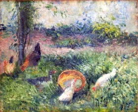 Basse-cour avec poules et canards 1876 by Camille Pissarro