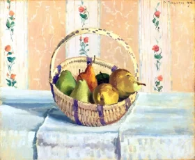 Apples and Pears in a Round Basket, 1872 by Camille Pissarro Apples and Pears in a Round Basket, 1872 by Camille Pissarro