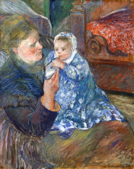 MèRe et Enfant 1878 by Camille Pissarro, oil painting reproduction on canvas Mère et Enfant 1878 by Camille Pissarro