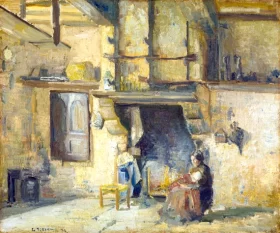 The Kitchen at Piette's, Montfoucault, 1874 by Camille Pissarro The Kitchen at Piette's, Montfoucault, 1874 by Camille Pissarro