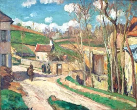 A crossroads at the Hermitage, Pontoise 1876 by Camille Pissarro A crossroads at the Hermitage, Pontoise 1876 by Camille Pissarro