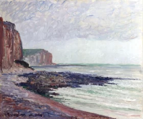 Cliffs at Petites-Dalles 1883 by Camille Pissarro Cliffs at Petites-Dalles 1883 by Camille Pissarro