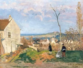 Louveciennes with Mont Valérien in the Background 1870 by Camille Pissarro Louveciennes with Mont Valérien in the Background 1870 by Camille Pissarro