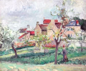 Pruniers en fleur, Pontoise 1876 by Camille Pissarro Pruniers en fleur, Pontoise 1876 by Camille Pissarro