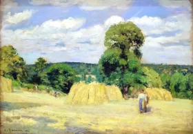 The harvest in 1876 by Camille Pissarro The harvest in 1876 by Camille Pissarro