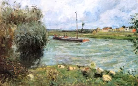 Banks of the Oise, the Countryside near Pontoise 1877 by Camille Pissarro