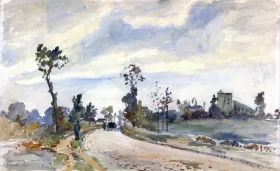 Louveciennes, Route de Saint-Germain 1871 by Camille Pissarro Louveciennes, Route de Saint-Germain 1871 by Camille Pissarro