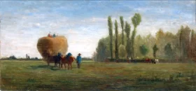 Paysans à la charrue et botte de foins by Camille Pissarro Paysans à la charrue et botte de foins by Camille Pissarro