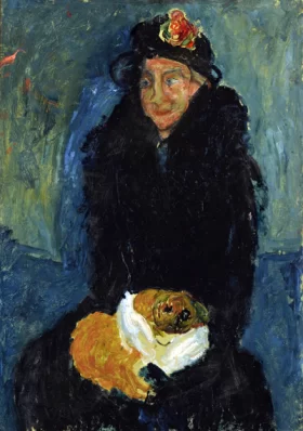 La Vieille dame au chien 1919 by Chaïm Soutine La Vieille dame au chien 1919 by Chaïm Soutine