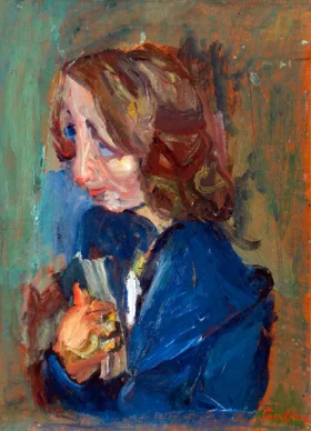 Portrait d'une jeune fille (Fille en blouse bleue) 1937 by Chaïm Soutine