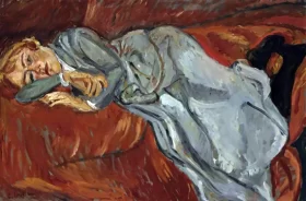 Femme Couchée sur un Divan Rouge 1916 by Chaïm Soutine