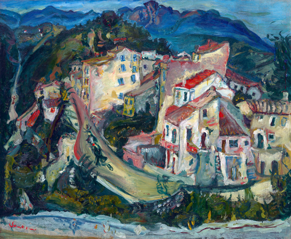 Landscape at Cagnes 1923 by Chaïm Soutine, oil painting reproduction on canvas Landscape at Cagnes 1923 by Chaïm Soutine