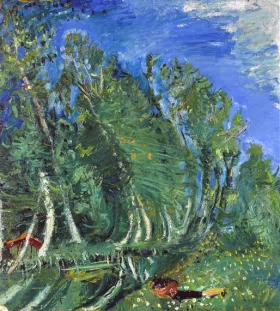 Paysage avec personnage couché, Champigny by Chaïm Soutine Paysage avec personnage couché, Champigny by Chaïm Soutine