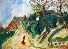 Landscape with character by Chaïm Soutine Landscape with character by Chaïm Soutine