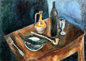 Still life with pipe and cucumber 1916 by Chaïm Soutine Still life with pipe and cucumber 1916 by Chaïm Soutine