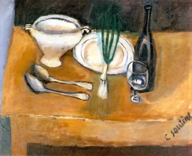 Still life with soup tureen and leek 1916 by Chaïm Soutine Still life with soup tureen and leek 1916 by Chaïm Soutine