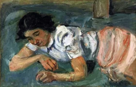 Jeune femme couchée dans l'herbe (Le trèfle à quatre feuilles) 1939 by Chaïm Soutine