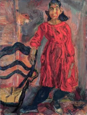 Femme en Rouge Appuyée à un Fauteuil 1919 by Chaïm Soutine