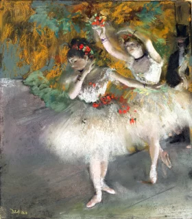 Two Dancers Entering the Stage by Edgar Degas Two Dancers Entering the Stage by Edgar Degas
