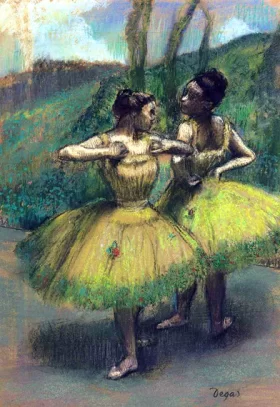 Dancers in Yellow Skirts (Two Dancers in Yellow) 1896 by Edgar Degas Dancers in Yellow Skirts (Two Dancers in Yellow) 1896 by Edgar Degas