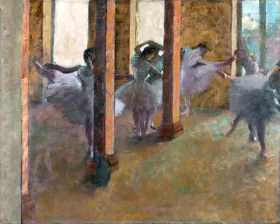 Dancers Practicing in the Foyer by Edgar Degas Dancers Practicing in the Foyer by Edgar Degas
