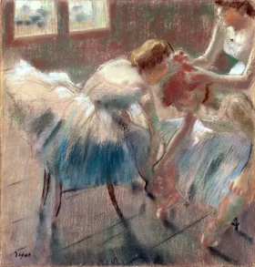 Three Dancers Preparing for Class 1878 by Edgar Degas Three Dancers Preparing for Class 1878 by Edgar Degas
