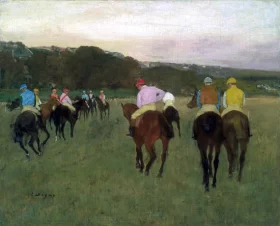 Race Horses in Longchamp by Edgar Degas