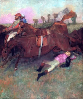 Scene from the Steeplechase - the Fallen Jockey 1987 by Edgar Degas