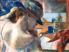 In Front of the Mirror 1889 by Edgar Degas