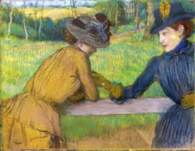 Deux Femmes Appuyees a Une Barriere by Edgar Degas Deux Femmes Appuyees a Une Barriere by Edgar Degas